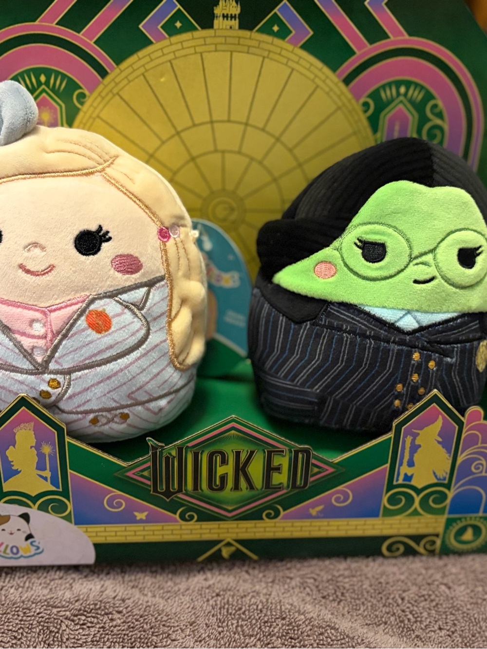 Plush Character Duo - Green & Cream Kids Toy Set Squishmellow Wicked Dolls